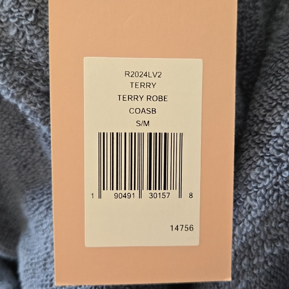 Eberjey Terry Robe in Coastal Blue NEW size S/M Unisex - Picture 12 of 14